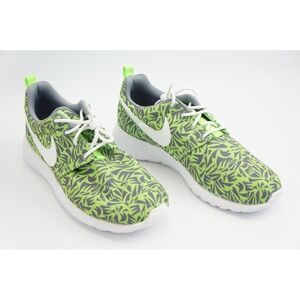 Nike Roshe One GS 6Y Green Grey Palm Print Running Shoes Excellent